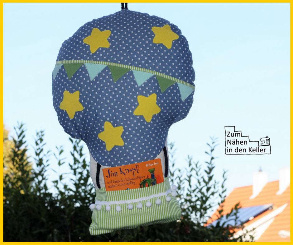 LunaJu Luftikus Heißluftballon Fesselballon Kissen Pillow hot air balloon toll für Kinder wonderful for kids Zum Nähen in den Keller sew