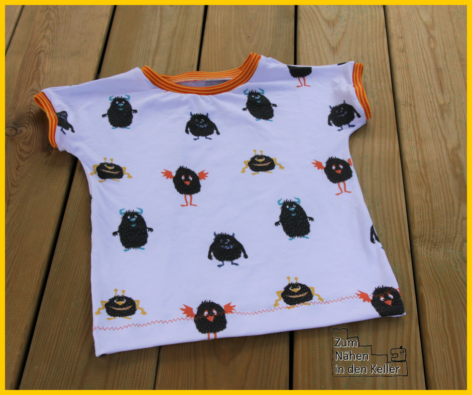 Simples Shirt Klimperklein Nähen mit Jersey Stick & Style Sewprise Bag März Jungs für den Menschenskinder Sew Along - Zum Nähen in den Keller