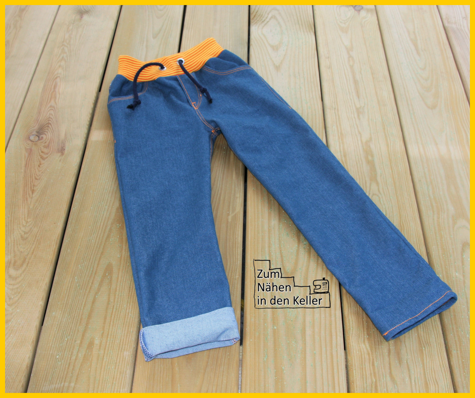 Mottis Jeans nach Made for Motti aus Stick & Style Sewprise Bag März Jungs für den Menschenskinder Sew Along - Zum Nähen in den Keller